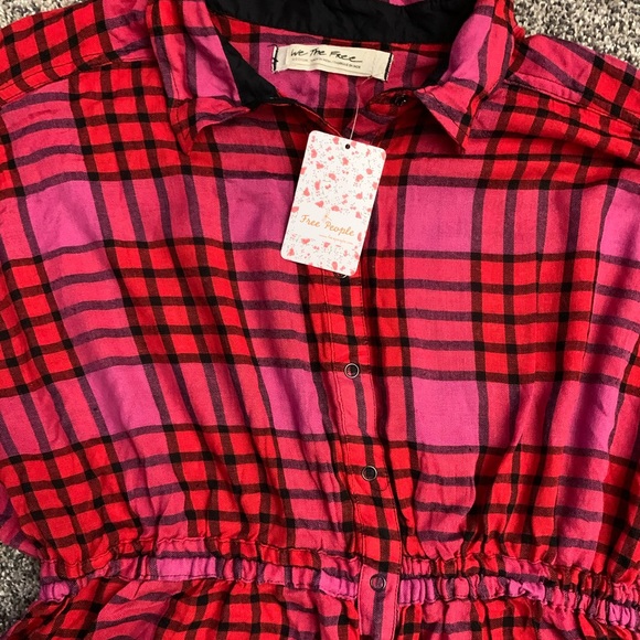 New With Tags Women's We The Free Plaid Shirt Size Medium - Picture 3 of 9